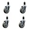 Service Caster 4'' Gray Poly Wheel Swivel 1-3/8'' Expanding Stem Caster Set, 4PK SCC-EX20S414-PPUB-138-4 - alternate 1